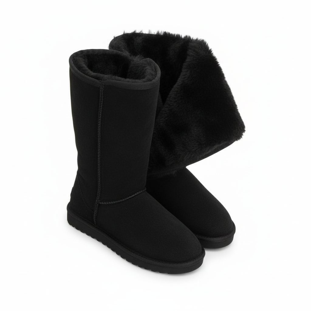Niki | Nina | Warm &amp; Waterproof Suede Sheepskin Boots with Side Zipper