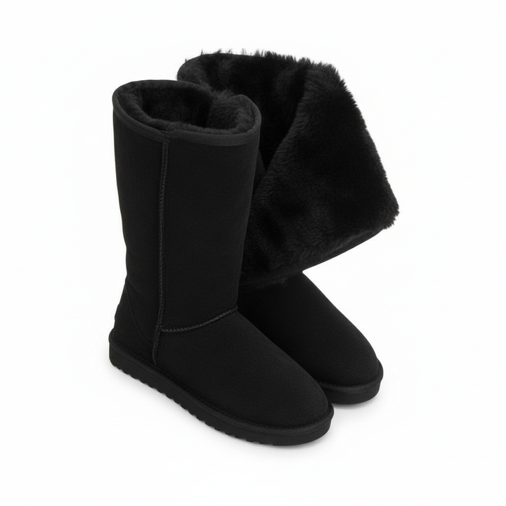 Niki | Nina | Warm &amp; Waterproof Suede Sheepskin Boots with Side Zipper