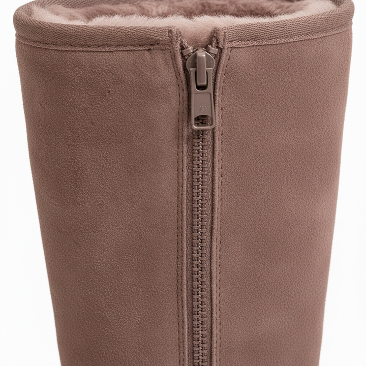 Niki | Nina | Warm &amp; Waterproof Suede Sheepskin Boots with Side Zipper