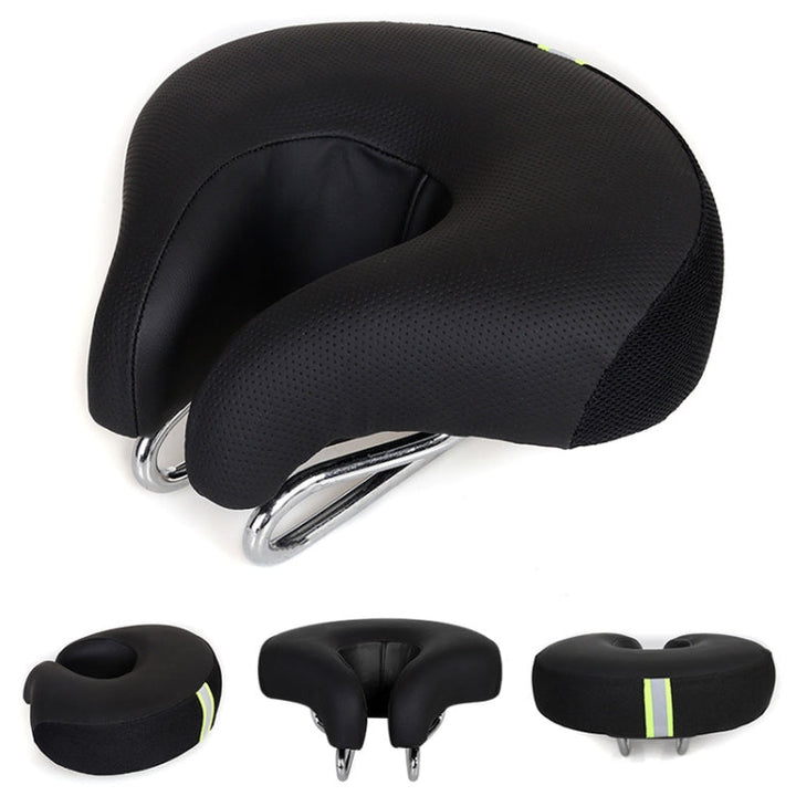 Niki | Noseless Bicycle Seat Mountain Bike Thick Soft Padding (Black)