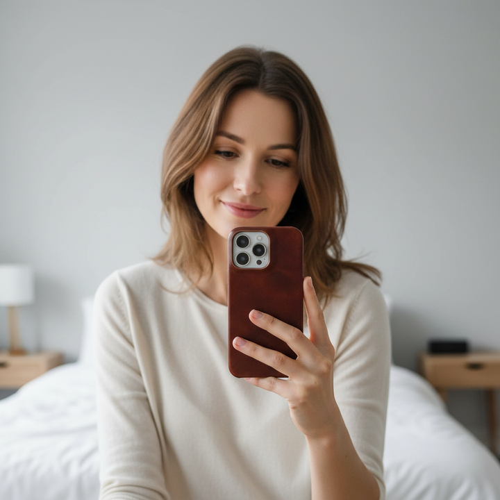 Niki | Oil Wax Genuine Leather Apple iPhone Case