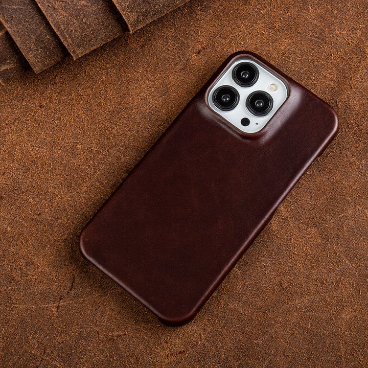 Niki | Oil Wax Genuine Leather Apple iPhone Case