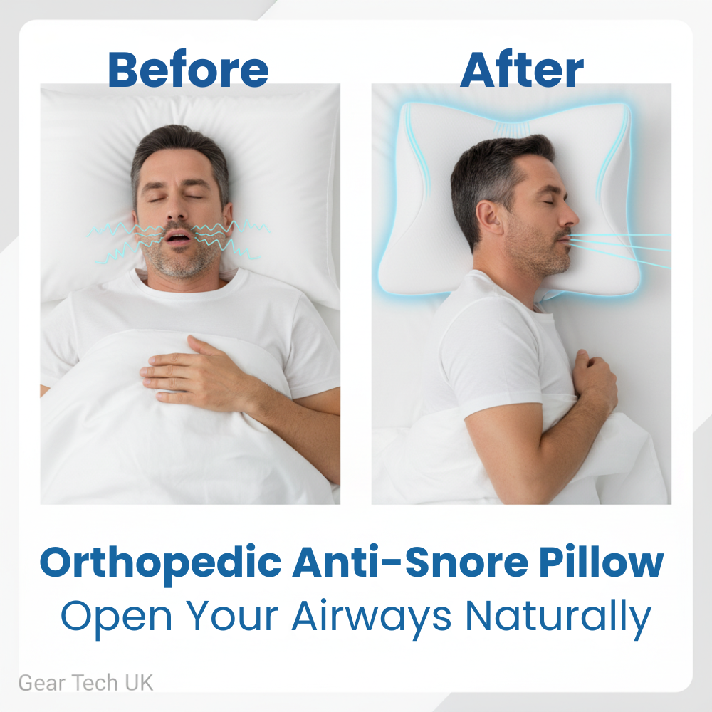 Niki | Pillow for Sleep Apnea &amp; Snoring Relief – Ergonomic Memory Foam Anti-Snore Pillow for Better Breathing &amp; Deep Sleep Support