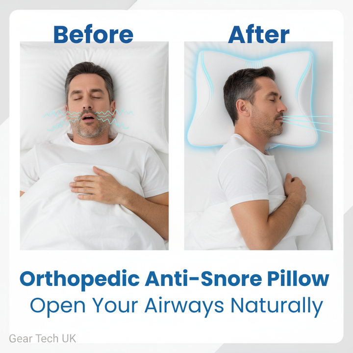 Niki | Pillow for Sleep Apnea &amp; Snoring Relief – Ergonomic Memory Foam Anti-Snore Pillow for Better Breathing &amp; Deep Sleep Support
