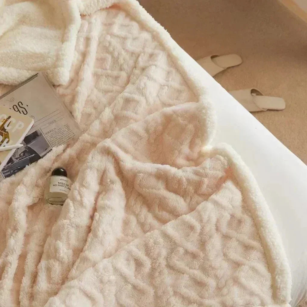 Niki | Plush Sherpa Blanket with Embossed Pattern
