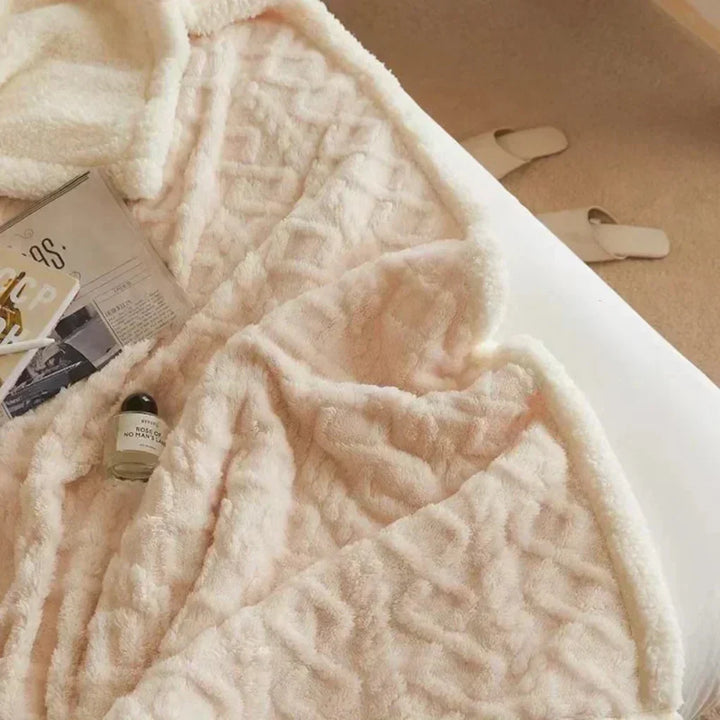 Niki | Plush Sherpa Blanket with Embossed Pattern