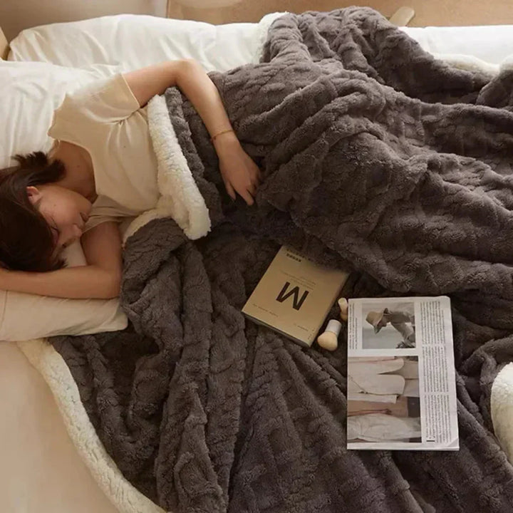 Niki | Plush Sherpa Blanket with Embossed Pattern