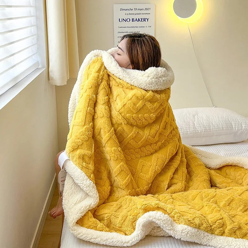 Niki | Plush Sherpa Blanket with Embossed Pattern