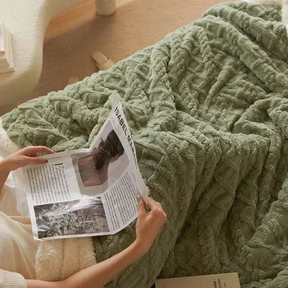 Niki | Plush Sherpa Blanket with Embossed Pattern