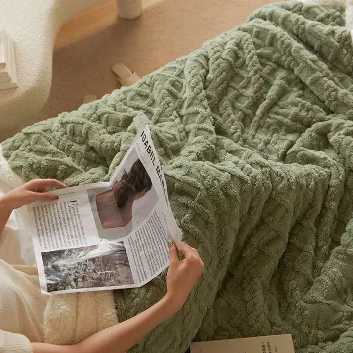 Niki | Plush Sherpa Blanket with Embossed Pattern