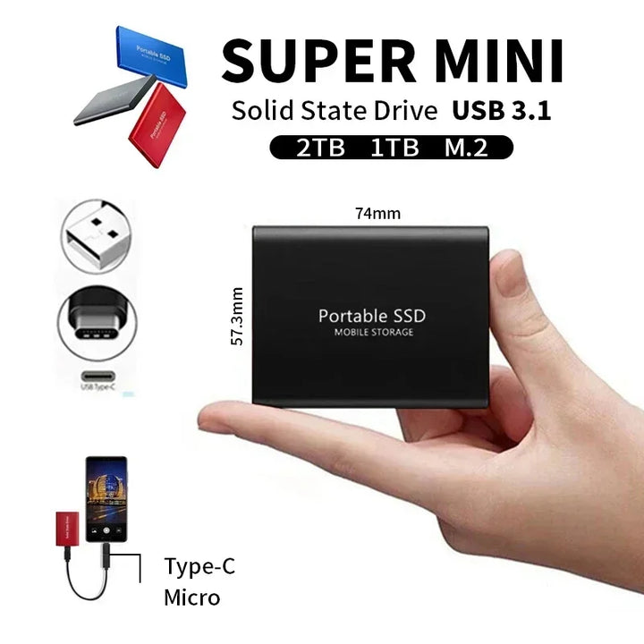 Niki | Portable External SSD | USB 3.1 Type C Fast Storage | Up to 128GB