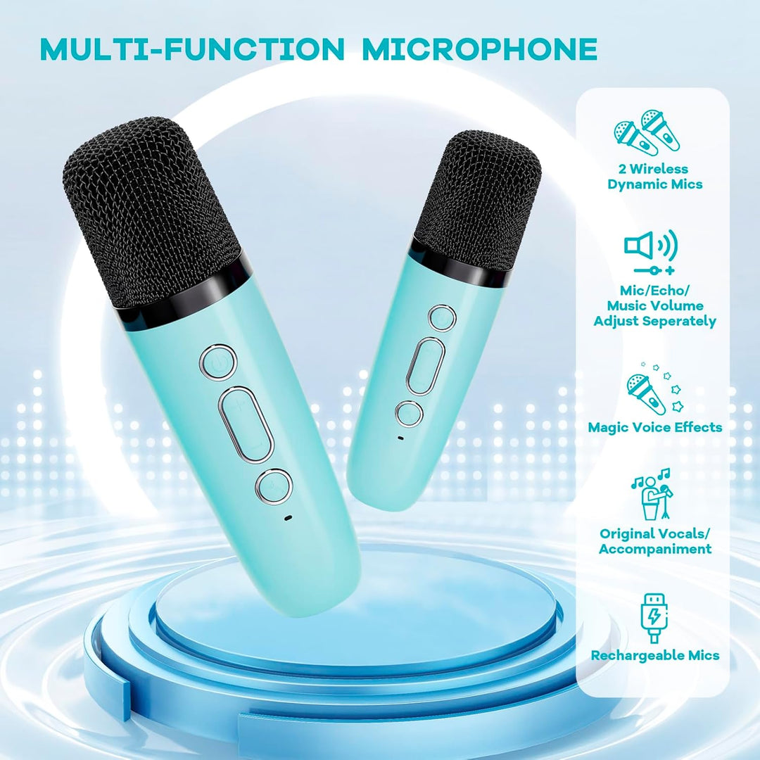 Niki | Portable Mini Karaoke Machine with Bluetooth Speaker and 2 Wireless Microphones – Veylo