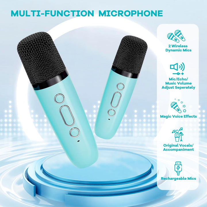 Niki | Portable Mini Karaoke Machine with Bluetooth Speaker and 2 Wireless Microphones – Veylo