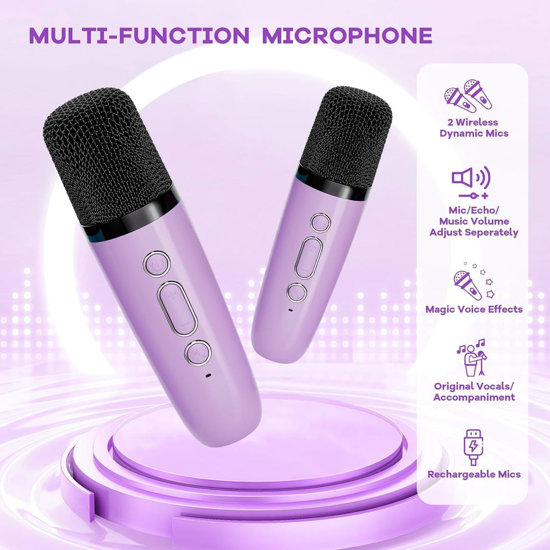 Niki | Portable Mini Karaoke Machine with Bluetooth Speaker and 2 Wireless Microphones – Veylo