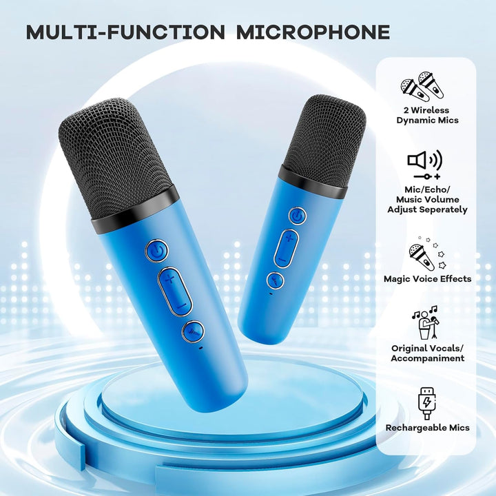 Niki | Portable Mini Karaoke Machine with Bluetooth Speaker and 2 Wireless Microphones – Veylo