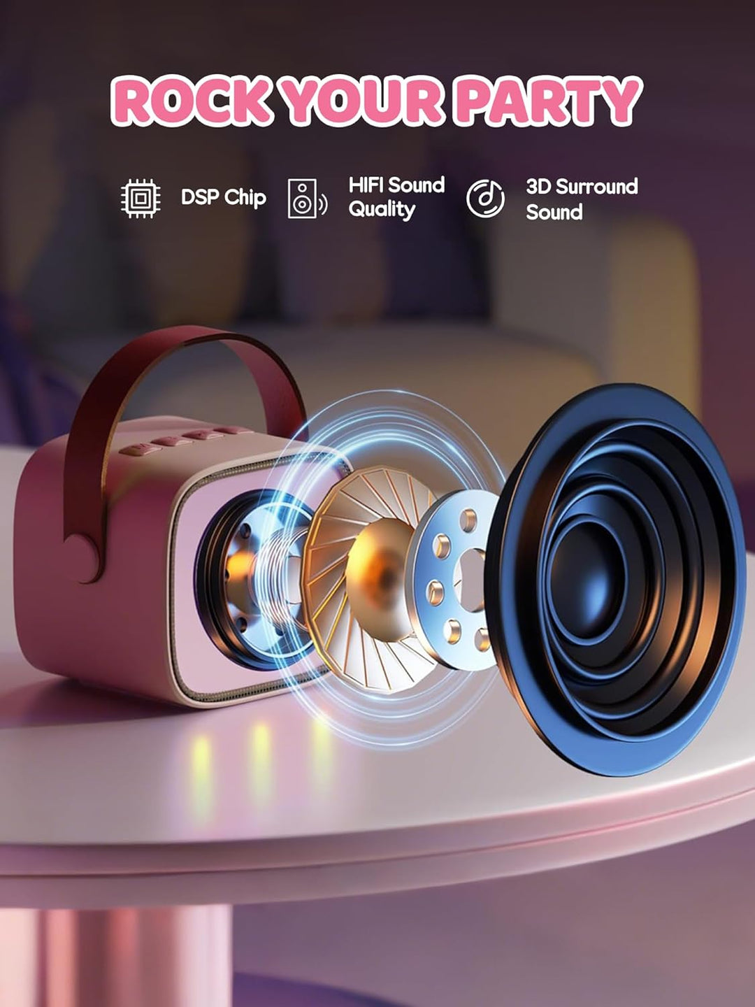 Niki | Portable Mini Karaoke Machine with Bluetooth Speaker and 2 Wireless Microphones – Veylo