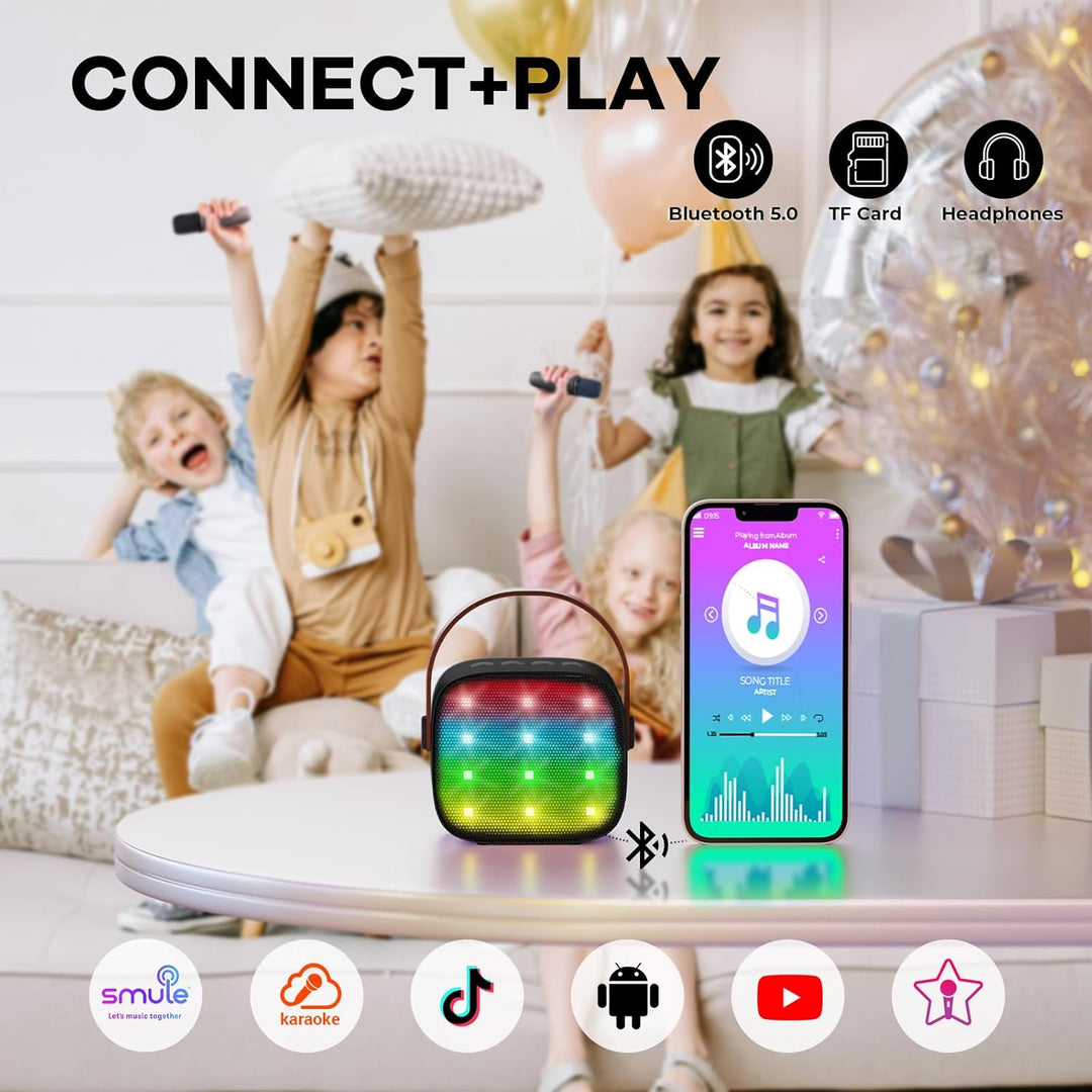 Niki | Portable Mini Karaoke Machine with Bluetooth Speaker and 2 Wireless Microphones – Veylo