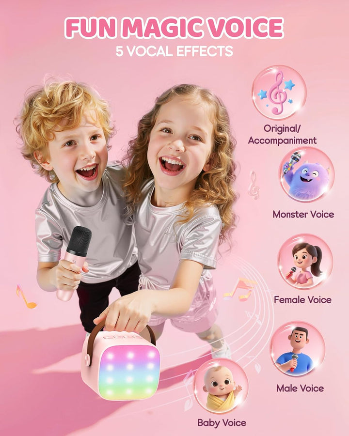 Niki | Portable Mini Karaoke Machine with Bluetooth Speaker and 2 Wireless Microphones – Veylo
