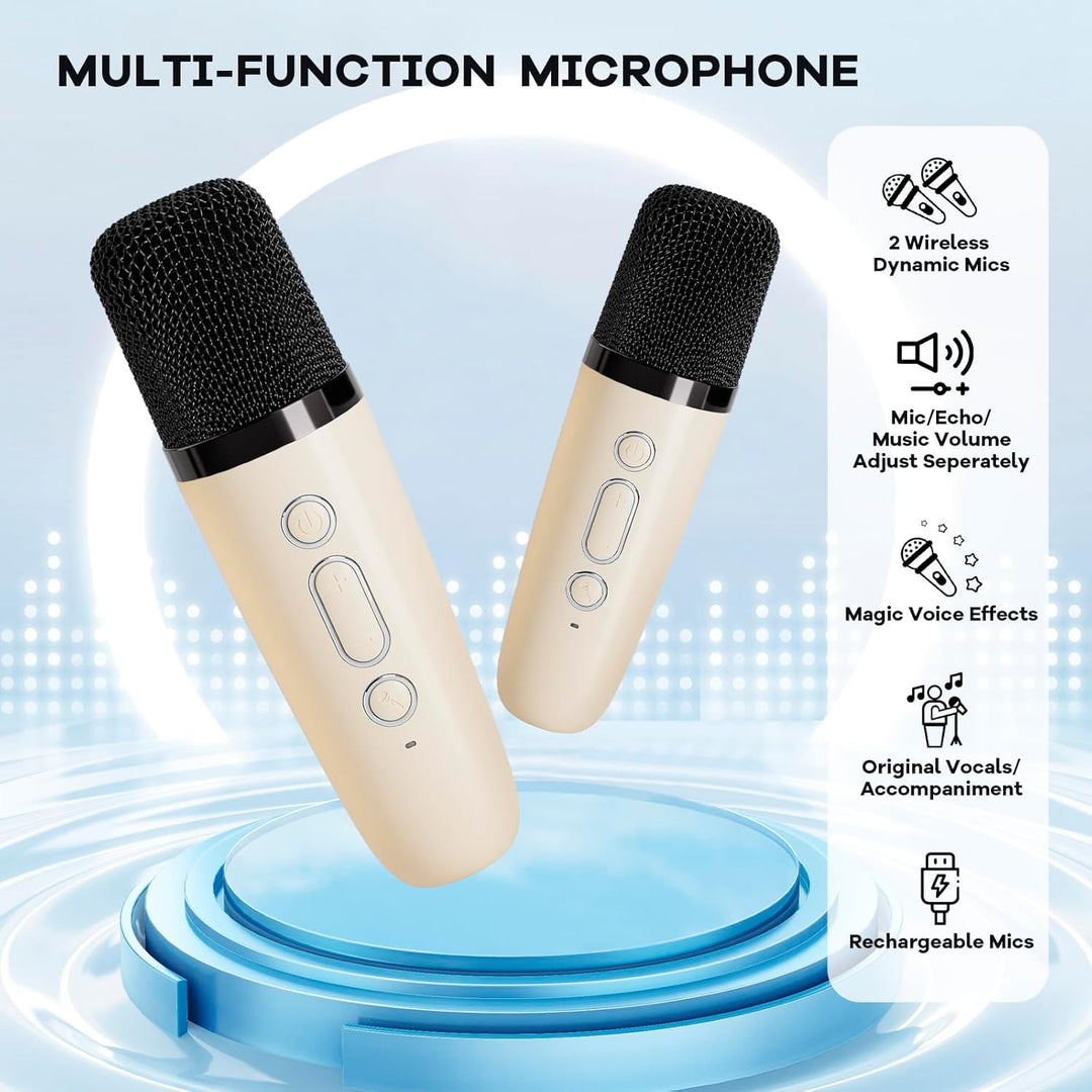 Niki | Portable Mini Karaoke Machine with Bluetooth Speaker and 2 Wireless Microphones – Veylo