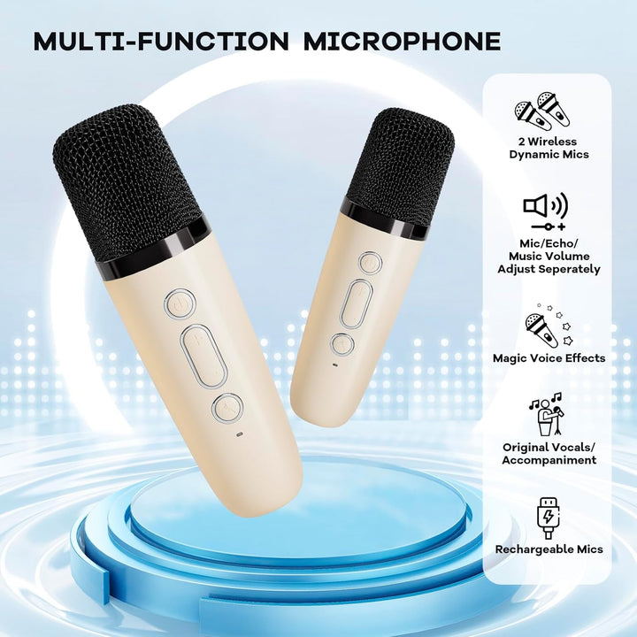 Niki | Portable Mini Karaoke Machine with Bluetooth Speaker and 2 Wireless Microphones – Veylo