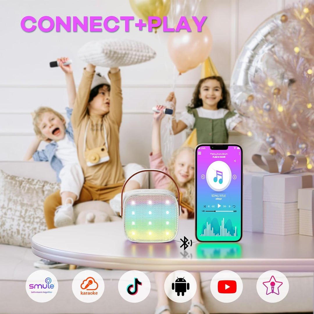 Niki | Portable Mini Karaoke Machine with Bluetooth Speaker and 2 Wireless Microphones – Veylo