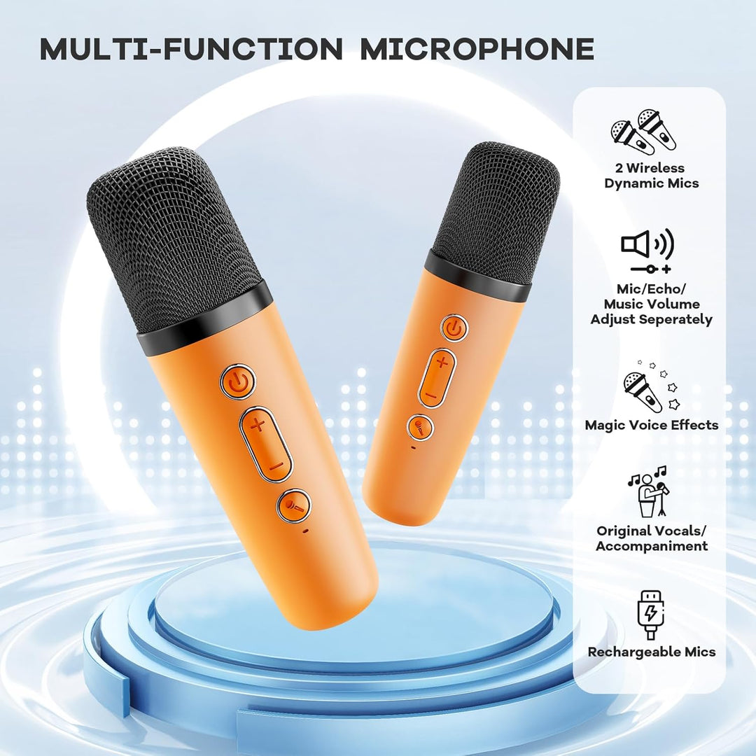Niki | Portable Mini Karaoke Machine with Bluetooth Speaker and 2 Wireless Microphones – Veylo