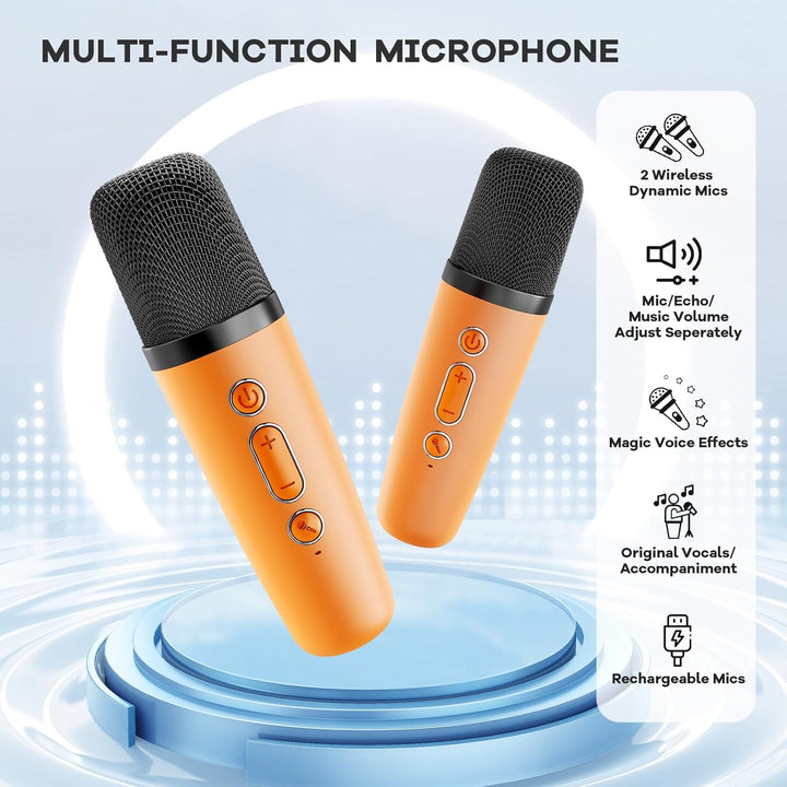 Niki | Portable Mini Karaoke Machine with Bluetooth Speaker and 2 Wireless Microphones – Veylo