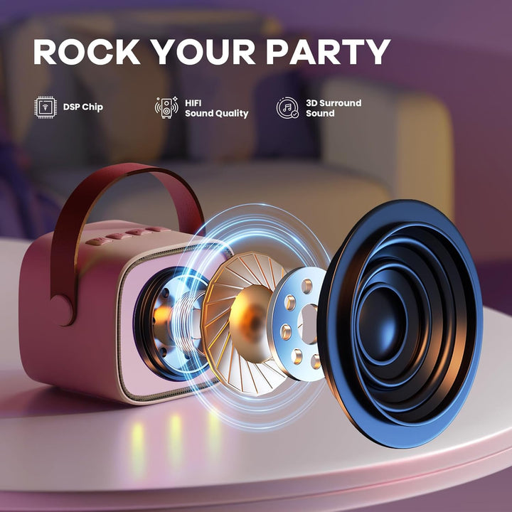Niki | Portable Mini Karaoke Machine with Bluetooth Speaker and 2 Wireless Microphones – Veylo