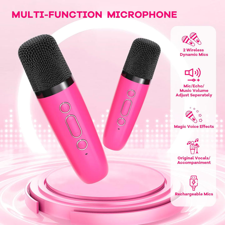 Niki | Portable Mini Karaoke Machine with Bluetooth Speaker and 2 Wireless Microphones – Veylo