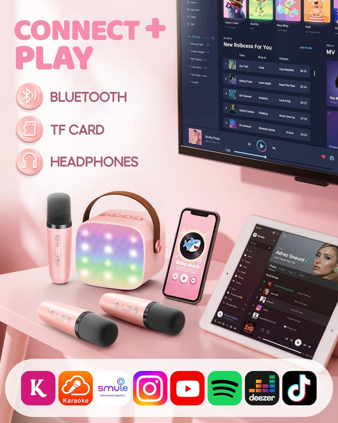 Niki | Portable Mini Karaoke Machine with Bluetooth Speaker and 2 Wireless Microphones – Veylo