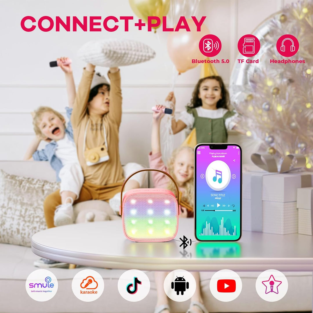 Niki | Portable Mini Karaoke Machine with Bluetooth Speaker and 2 Wireless Microphones – Veylo