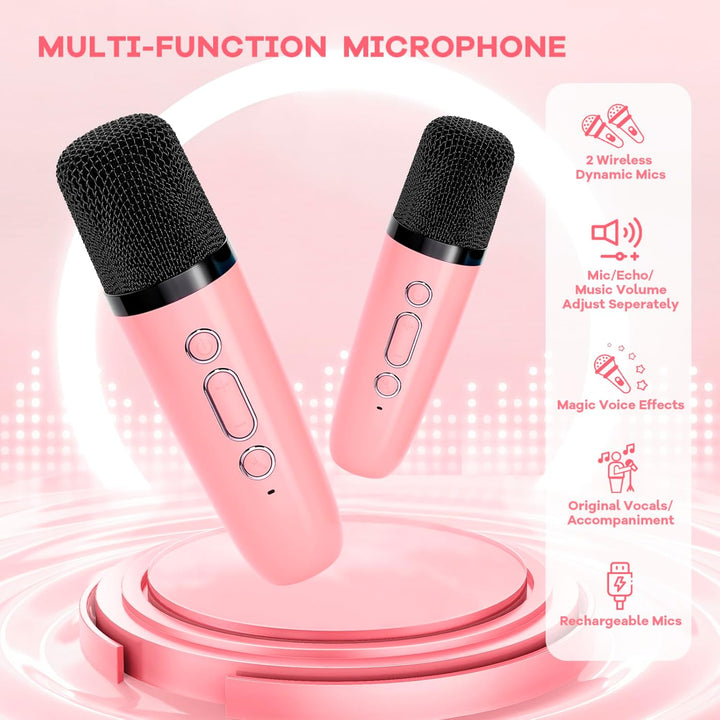 Niki | Portable Mini Karaoke Machine with Bluetooth Speaker and 2 Wireless Microphones – Veylo