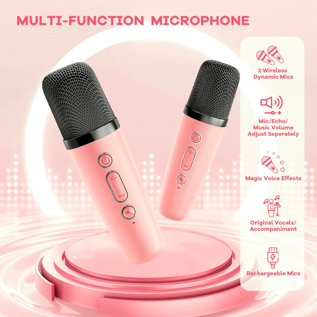 Niki | Portable Mini Karaoke Machine with Bluetooth Speaker and 2 Wireless Microphones – Veylo