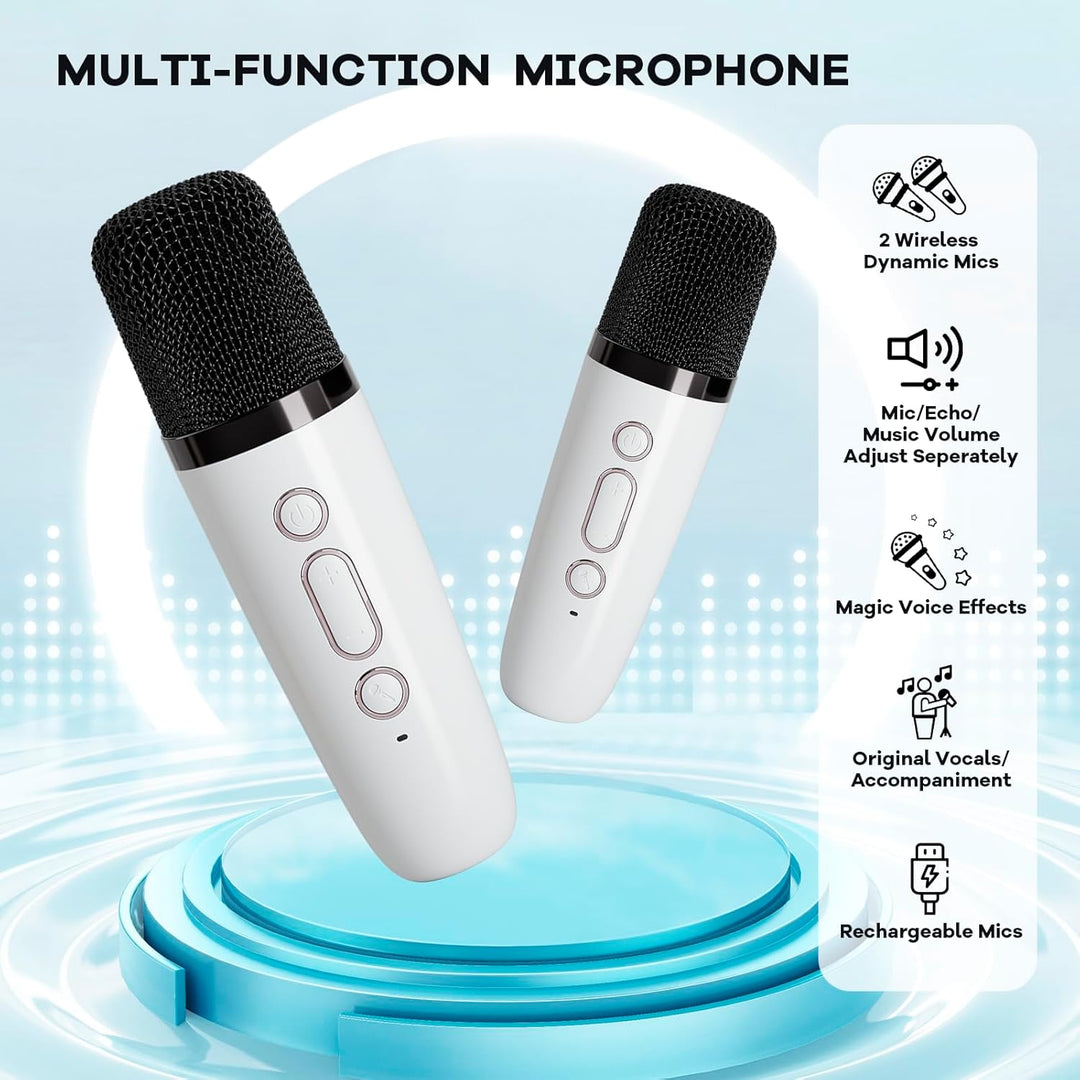 Niki | Portable Mini Karaoke Machine with Bluetooth Speaker and 2 Wireless Microphones – Veylo