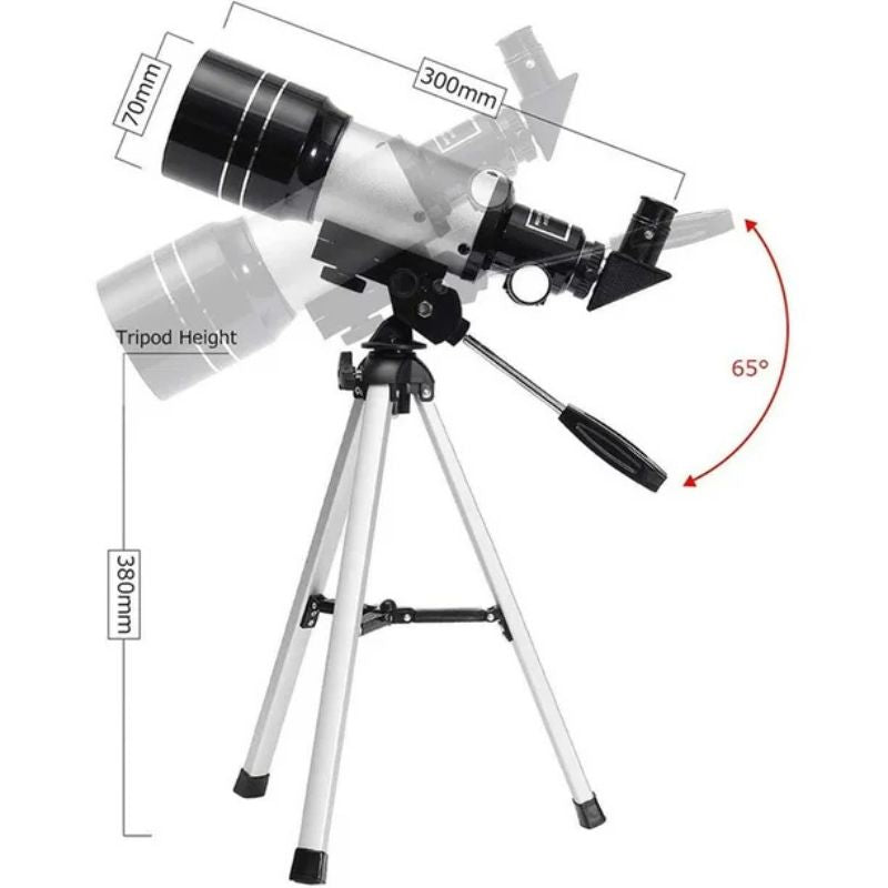 Niki | Professional Astronomical Telescope | 70mm Aperture, 300mm Focal Length &amp; Easy Setup for Stargazing and Nature Exploration