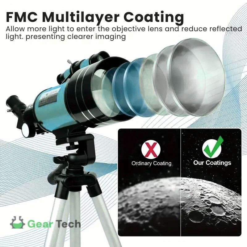 Niki | Professional Astronomical Telescope | 70mm Aperture, 300mm Focal Length &amp; Easy Setup for Stargazing and Nature Exploration