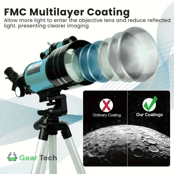 Niki | Professional Astronomical Telescope | 70mm Aperture, 300mm Focal Length &amp; Easy Setup for Stargazing and Nature Exploration