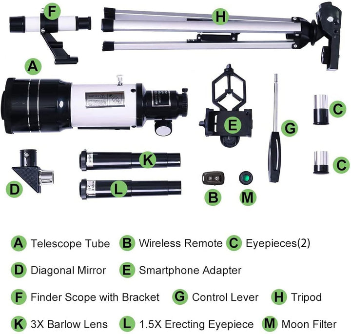 Niki | Professional Astronomical Telescope | 70mm Aperture, 300mm Focal Length &amp; Easy Setup for Stargazing and Nature Exploration