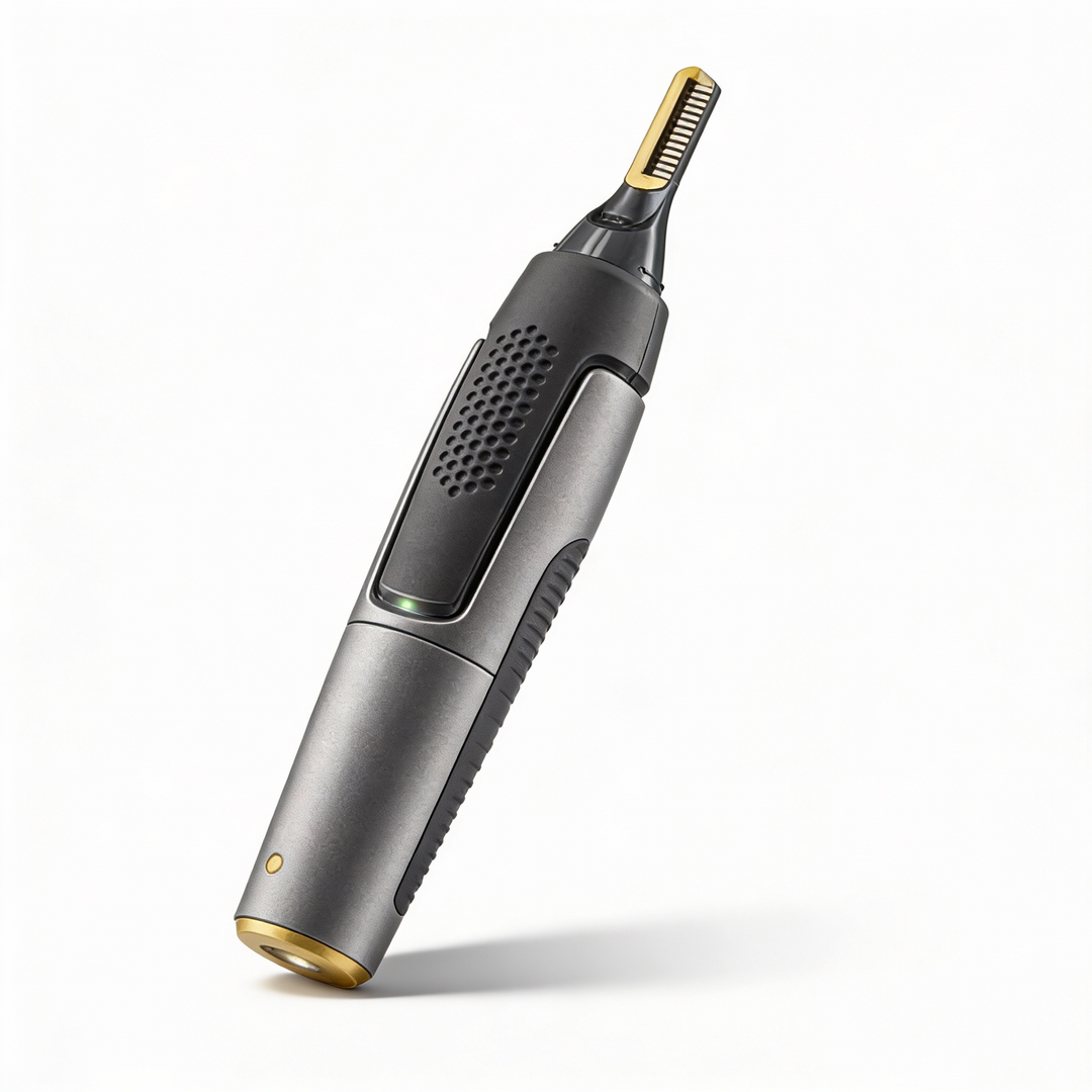 Niki | Professional Ultra-Thin Precision Trimmer | Titanium Stainless Steel Blades | Integrated LED Light | Micro-Oscillation Technology | For Nose, Ears &amp; Contours