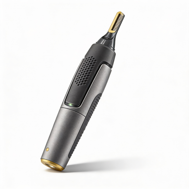 Niki | Professional Ultra-Thin Precision Trimmer | Titanium Stainless Steel Blades | Integrated LED Light | Micro-Oscillation Technology | For Nose, Ears &amp; Contours