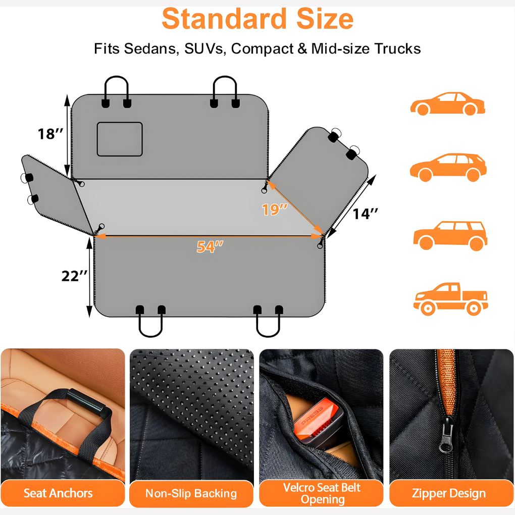 Niki | Quilted Dog Car Seat Cover