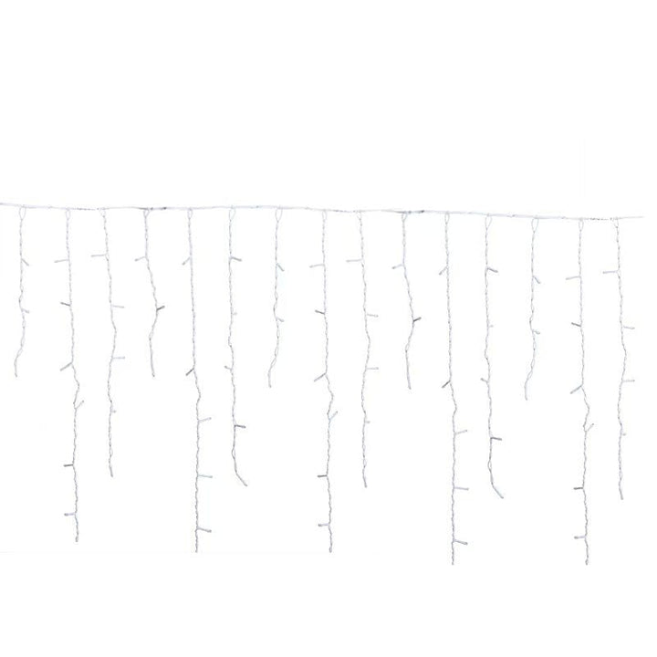 Niki | Quntis 50m LED Icicle Light String | IP44 Weatherproof | 36V Low Voltage | 500+ LEDs | Icicle Waterfall Effect | Warm White