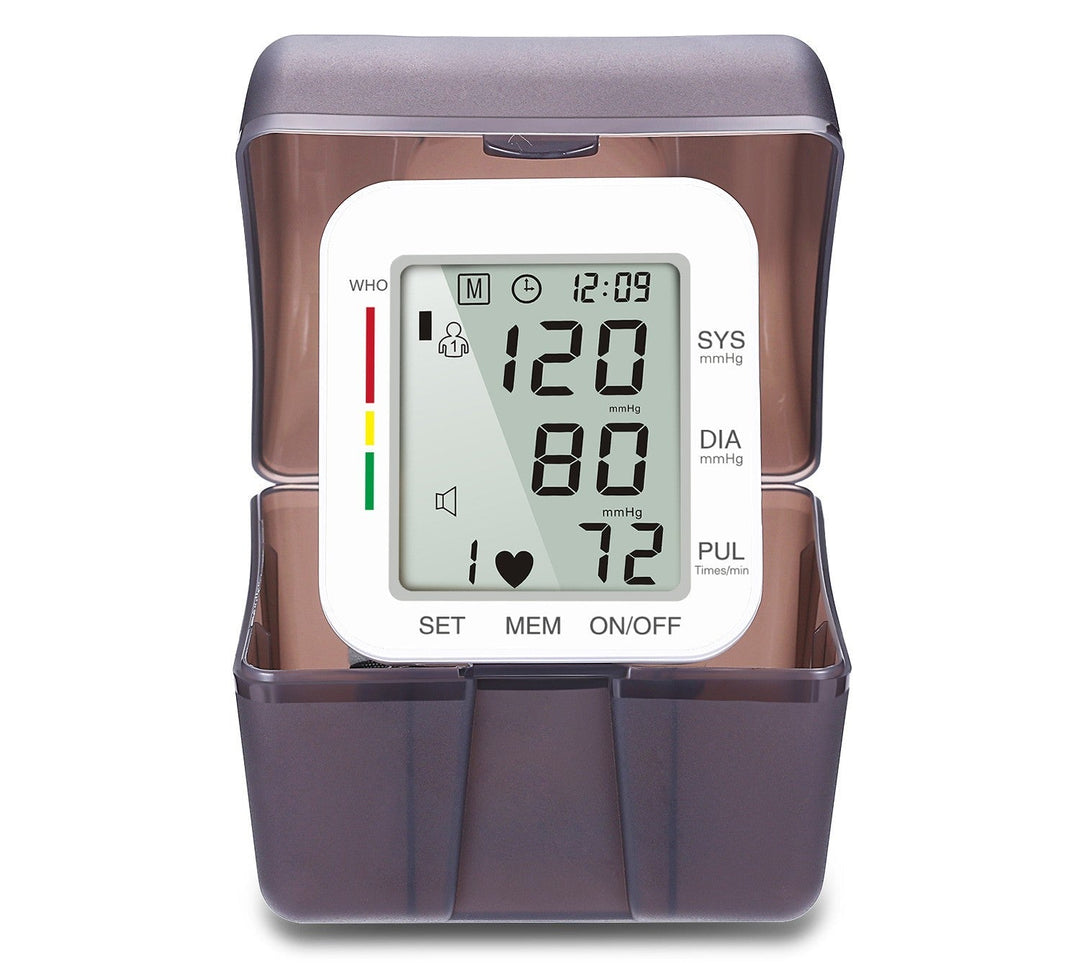 Niki | Rechargeable Electronic Wrist Blood Pressure Monitor, with Accurate Quick Reading, Large Display and One-Button Operation, for Home Use