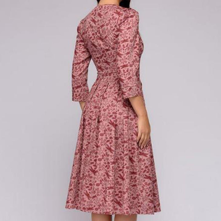 Niki - Retrozo Elegant, Mid-Length Dress