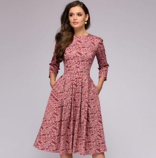 Niki - Retrozo Elegant, Mid-Length Dress