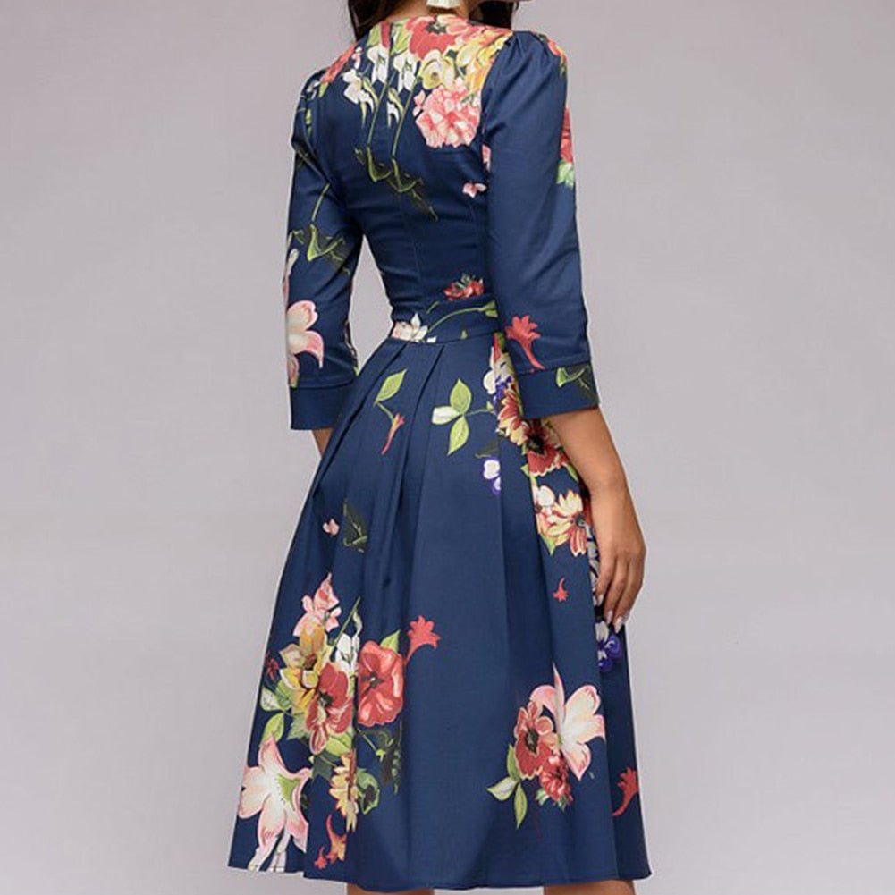 Niki - Retrozo Elegant, Mid-Length Dress