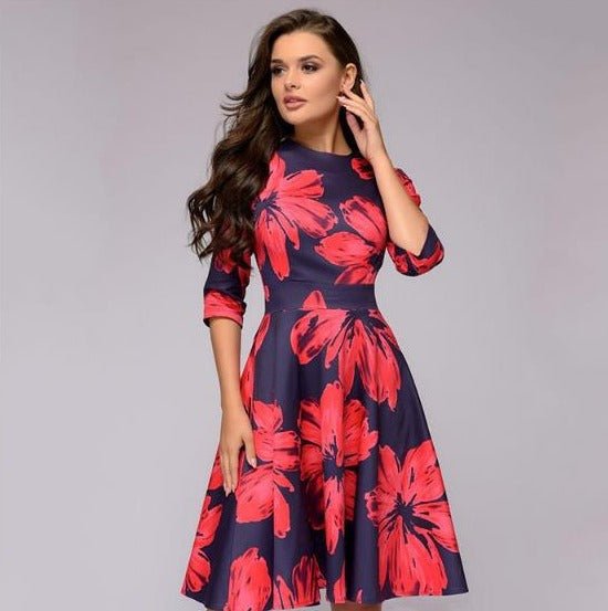 Niki - Retrozo Elegant, Mid-Length Dress