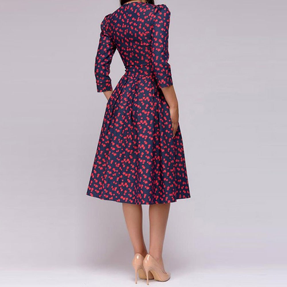 Niki - Retrozo Elegant, Mid-Length Dress