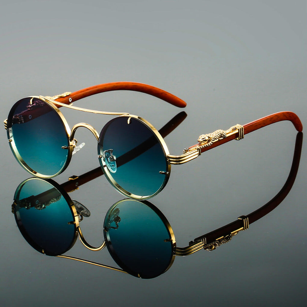 Niki | Round Sunglasses with Animal Detail