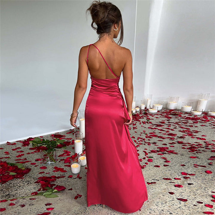 Niki Ruffled One-Shoulder Maxi Dress